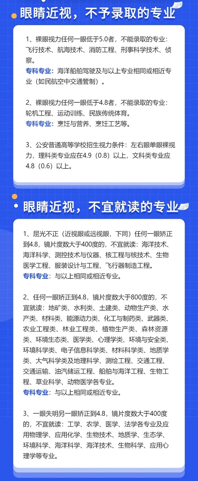 高考志愿填报视力差怎么办？